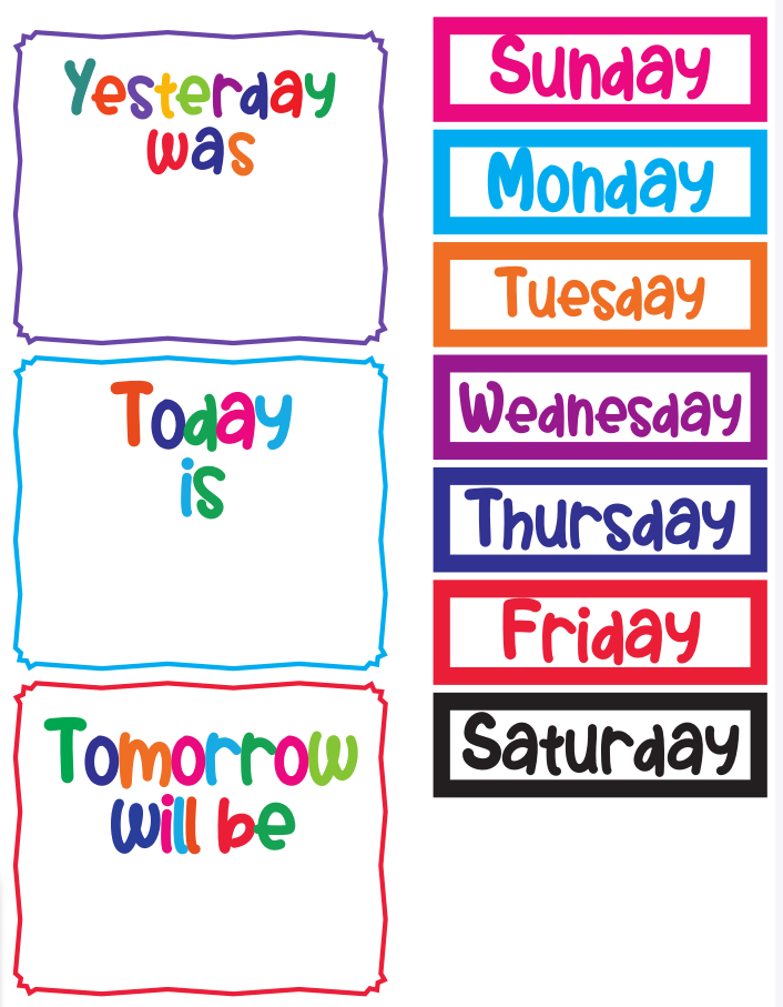 Days of the Week Wall Chart – The Lifematics Centre