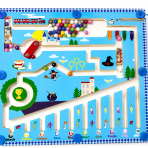 Magnetic maze with checkers